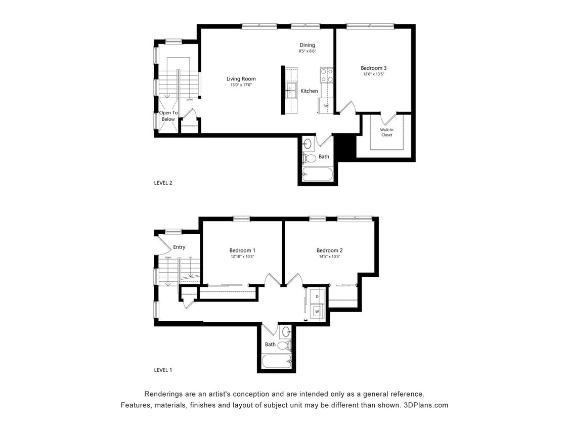 Floor Plan - 3 Bedroom Rose Hill