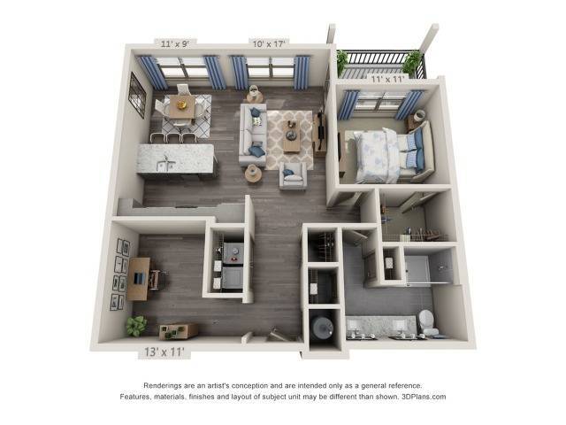 Floor plans are artist’s rendering. All dimensions are approximate. Actual product and specifications may vary in dimension or detail. Not all features are available in every apartment. Prices and availability are subject to change. - Garfunkel