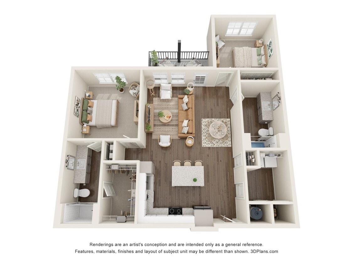 The Pelican | 2 Bed + 2 Bath Apartment | 1,245 SF - The Pelican