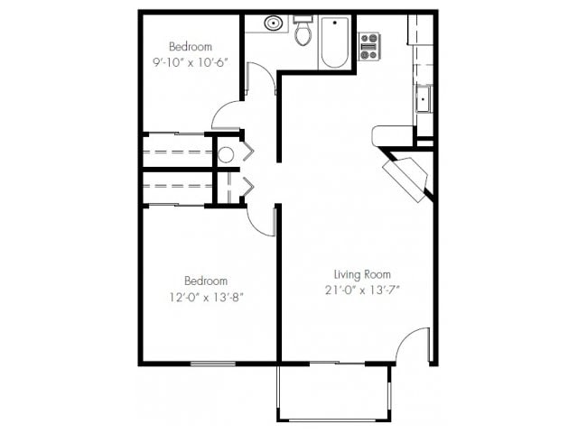 2BR/1BA - B1