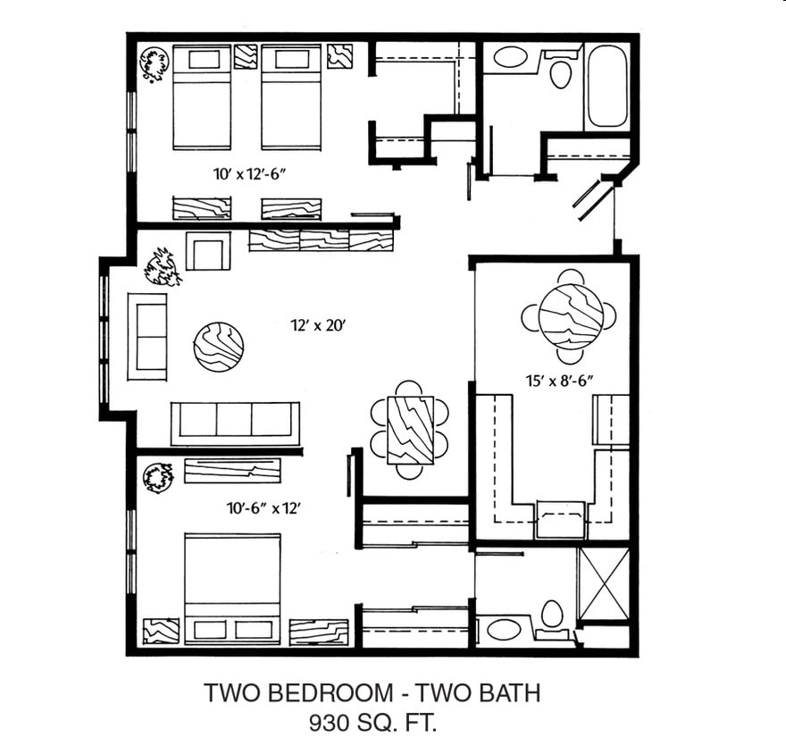 2BR/2BA - "Lake View" Two Bedroom