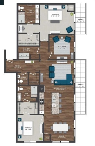PH3 | 2x2 | 1834 sq ft - PH3