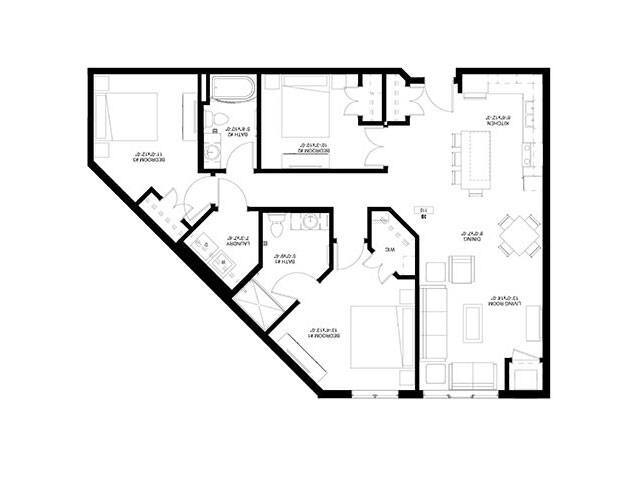 Floor Plan - Three Bedroom - B