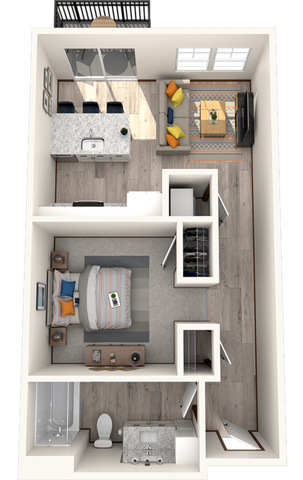 Studio, 1 bathroom - S2