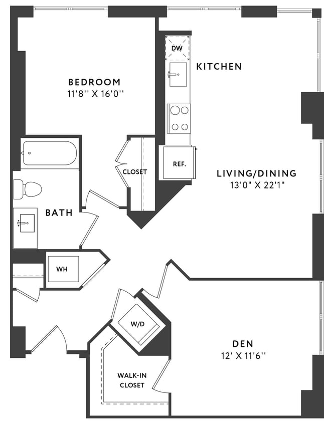 Floor Plan - 2 Bed 1 Bath B04