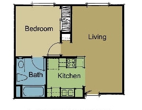 1BR/1BA - 2 Bedroom