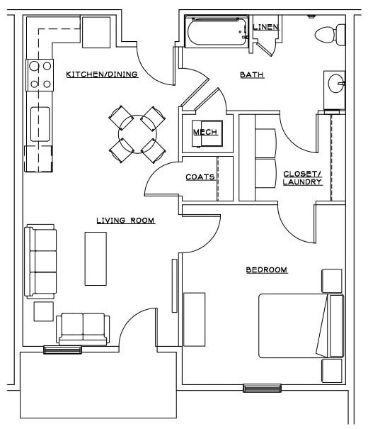 Floor Plan - One Bedroom