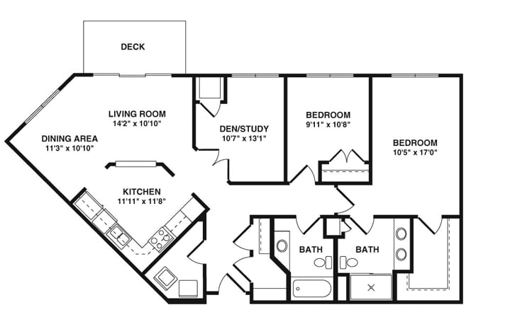 2BR/2BA - 2I - 2 Bedroom