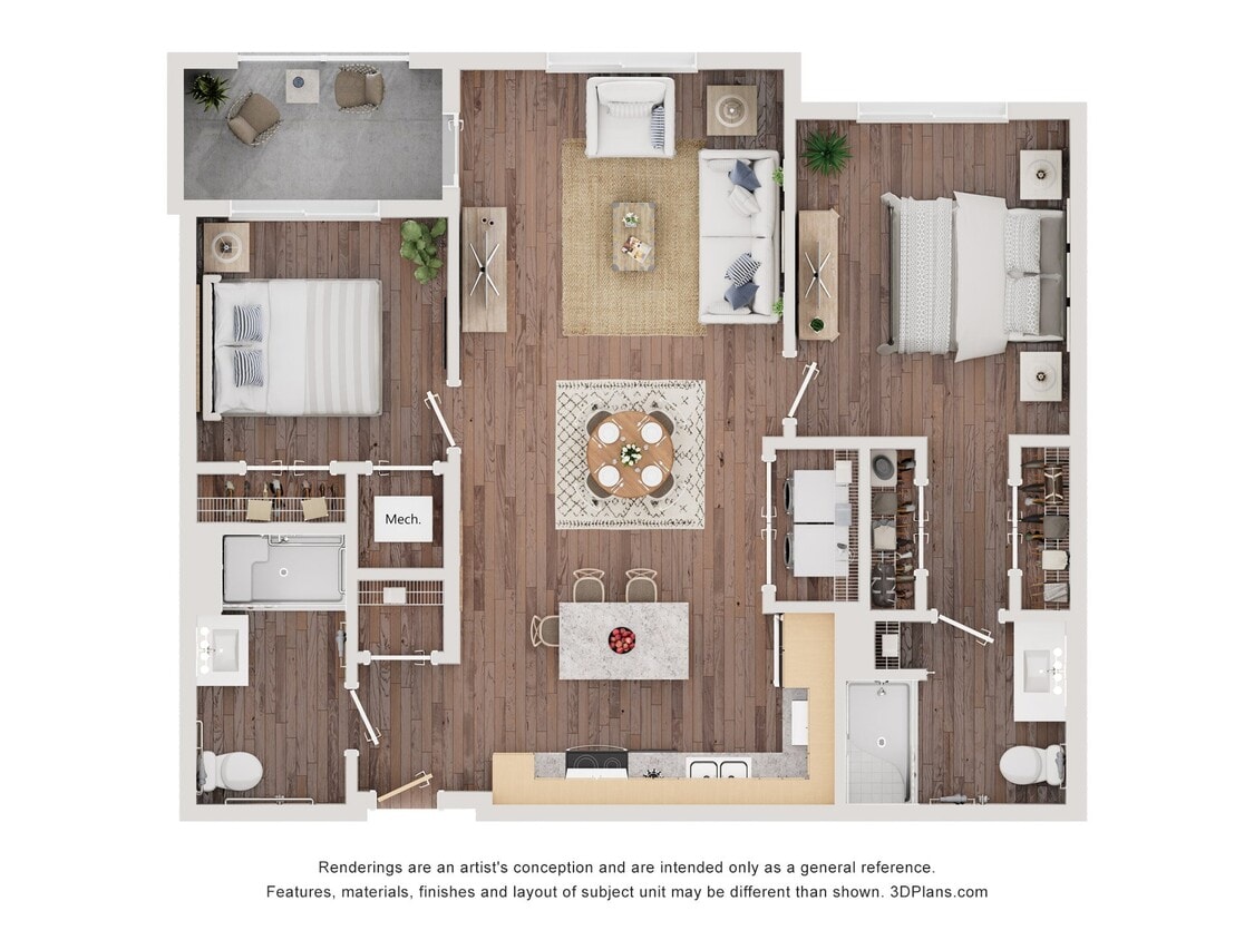 Floor Plan - 2AA (Wheelchair Accessible)