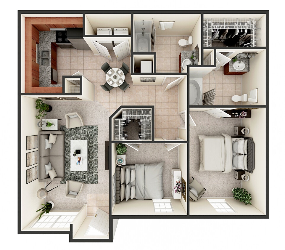 Floor Plan - Two Bedroom Two Bathroom