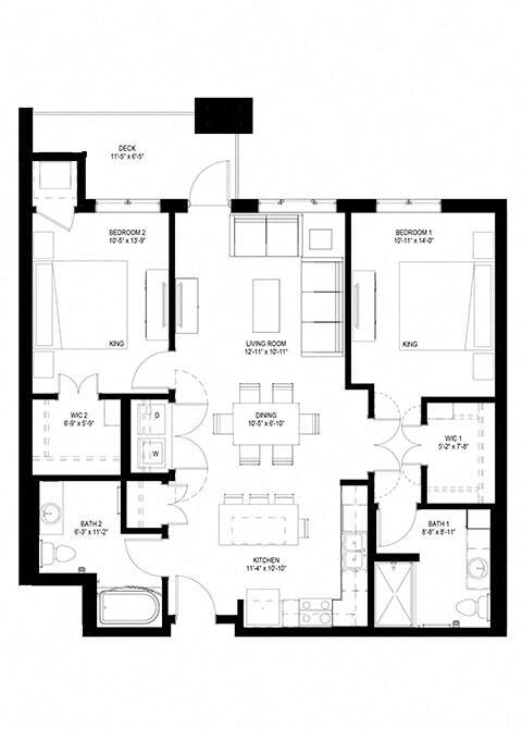 Floor Plan - Two Bedroom - L