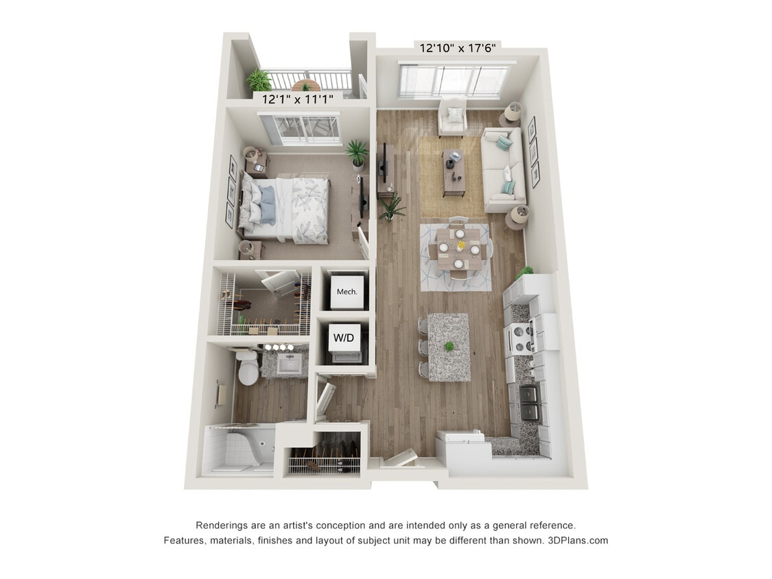 Floor Plan - One Bedroom A