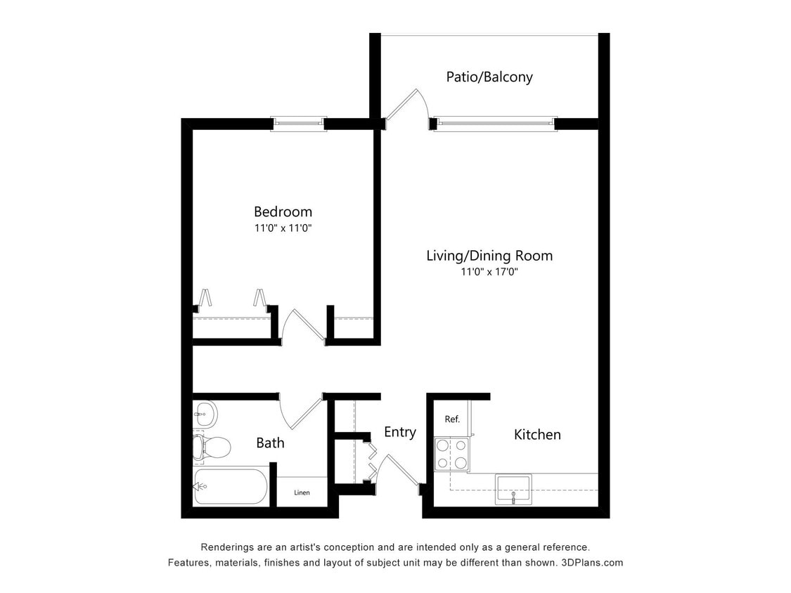 Floor Plan - 1 Bedroom B