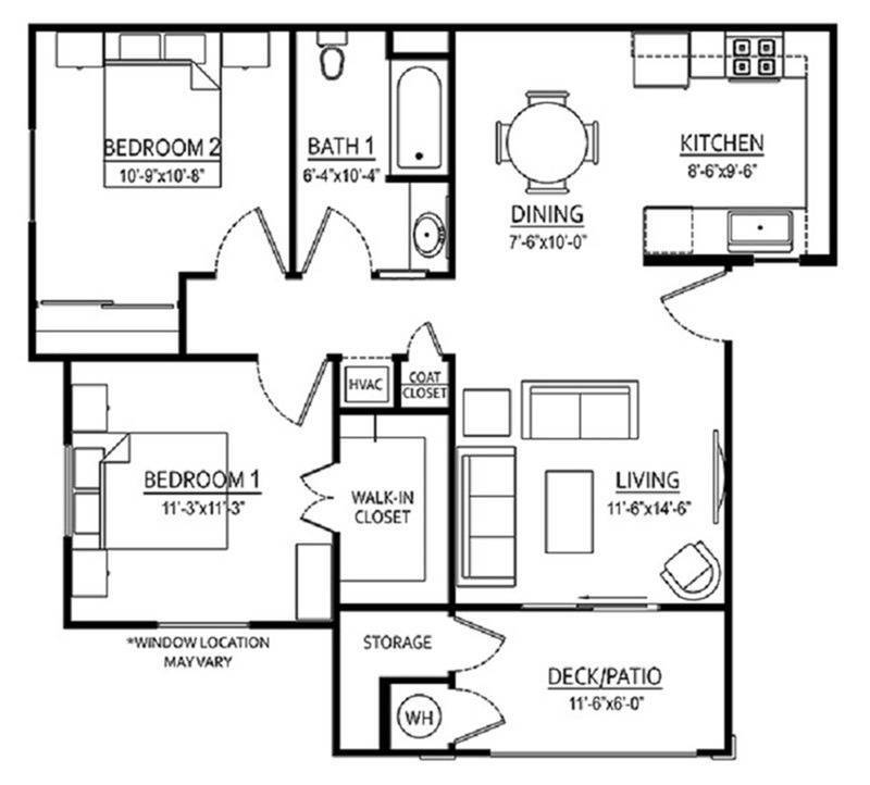 Valencia | 2Bed/1Bath | 910 SF - Valencia