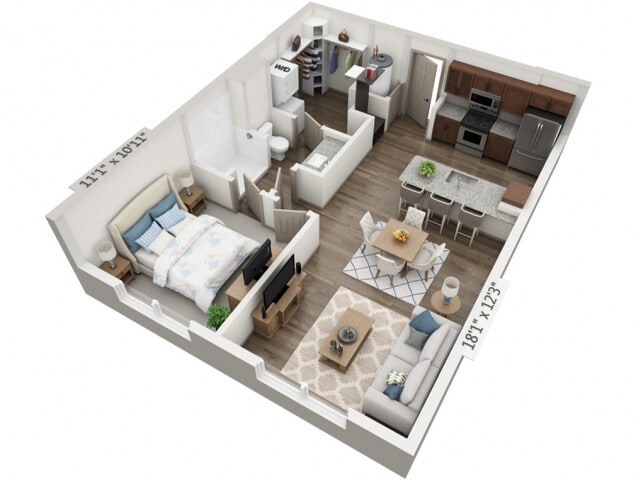 Floor plans are artist’s rendering. All dimensions are approximate. Actual product and specifications may vary in dimension or detail. Not all features are available in every apartment. Prices and availability are subject to change. - Libretto