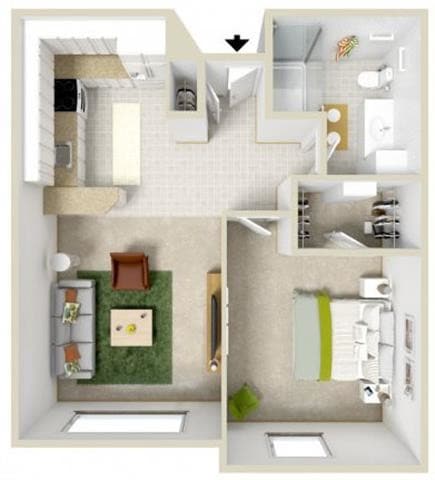 Floor Plan - One Bedroom