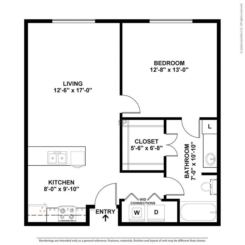 Floor Plan - One Bedroom