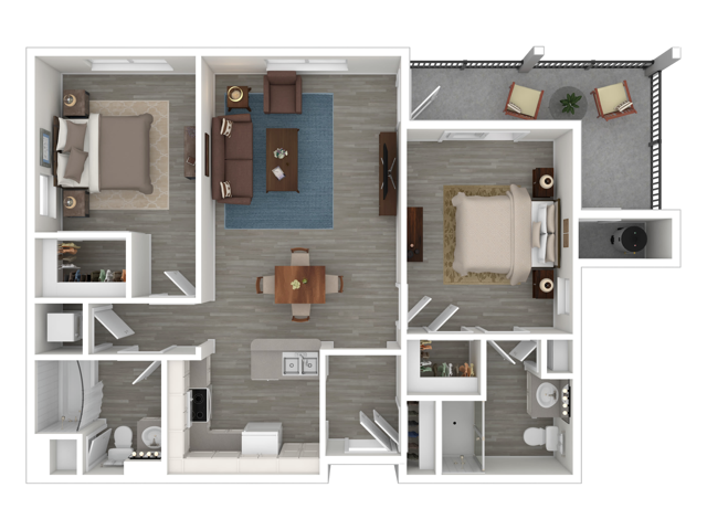 B1 | 2x2 | 980 sq ft - B1