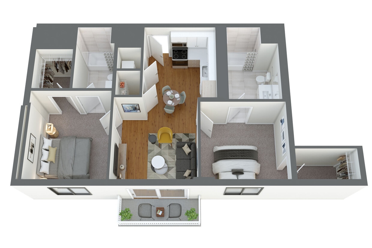 Floor Plan - B1 2 Bed/2 Bath