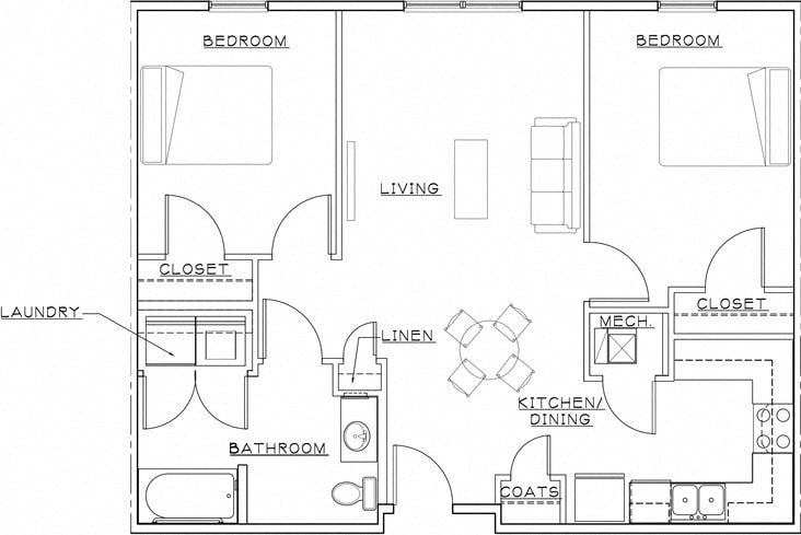 Floor Plan - Two Bedroom