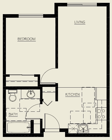 1BR/1BA - One Bedroom (Age 61+ or better)