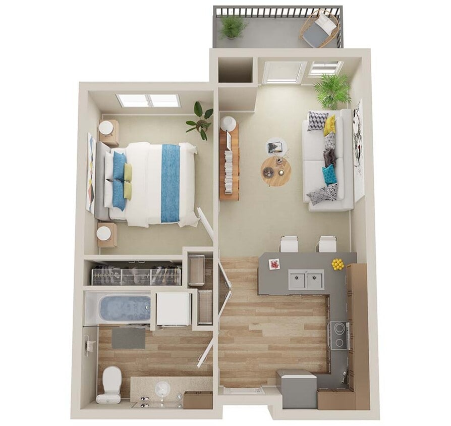 Floor Plan - 1x1 - B6
