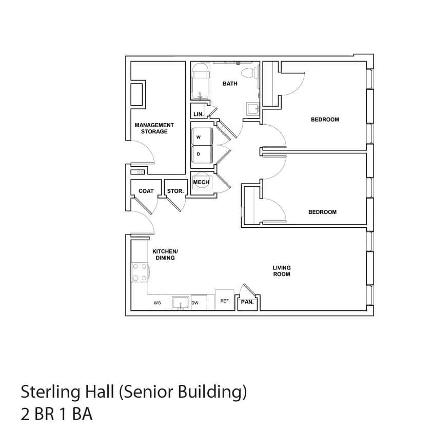 Floor Plan - 2 Bedroom- Sterling Lodge (Senior 62+)