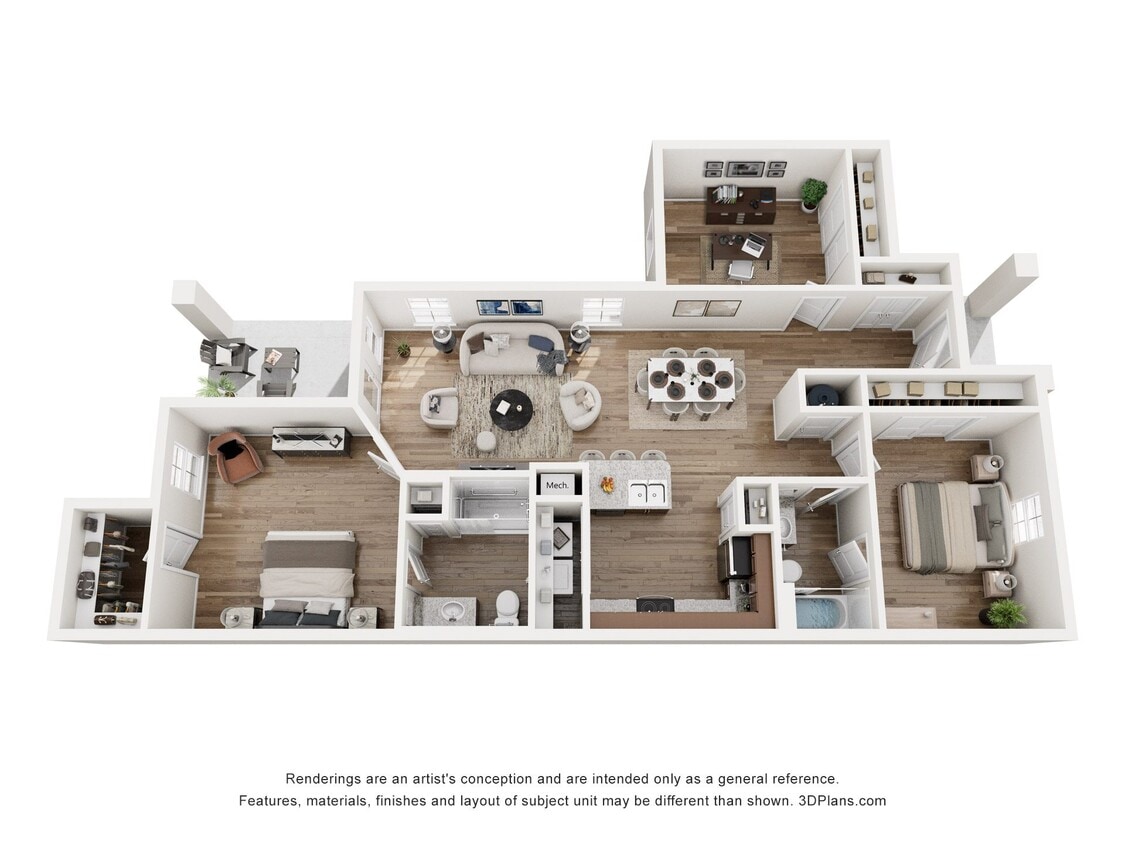 Floor Plan - The Signature Villa - 2 Bedroom w/Den (b)