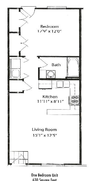 One Bedroom Unit - One Bedroom Unit