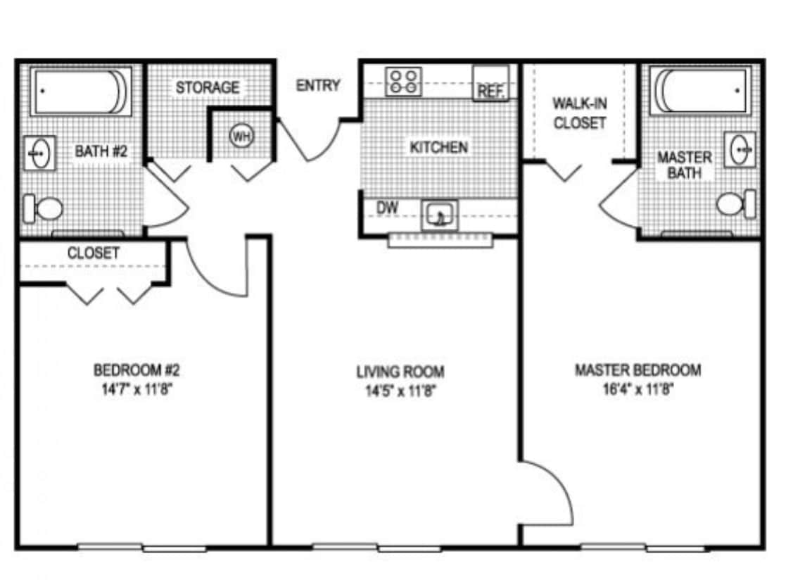 Floor Plan - 2Bed 2Bath