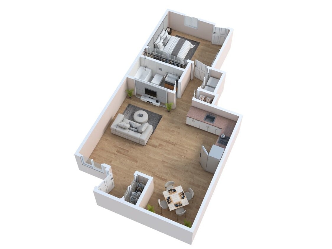 Floor Plan - One Bedroom One Bath Villa