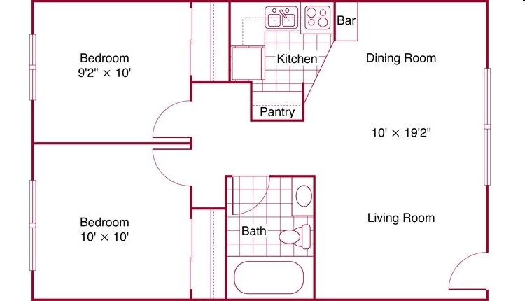 2BR/1BA - 2Bd 1Ba