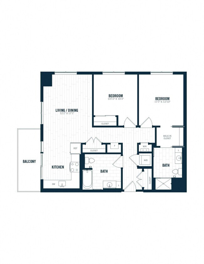 Floor Plan - C10.1 | 2 Bed | 2 Bath