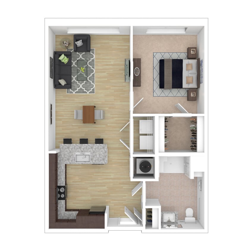 The Linden - Fern - 1 Bed, 1 Bath, 694 sq. ft. - Fern