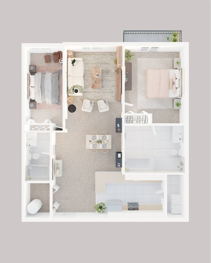 Floor Plan - 2 Bedroom 2 Bath