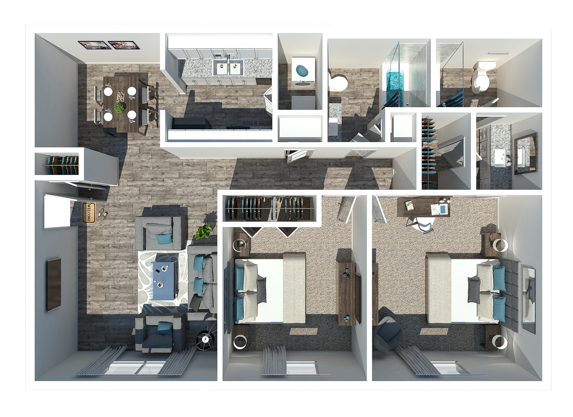 Two Bedroom - 2 Bedroom 2 Bath