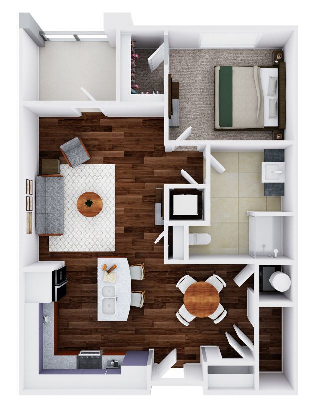 Uccello 1C-P | 1 bed / 1 bath - Uccello "Deluxe"