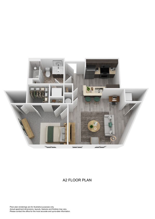 Floor Plan - A2 - One Bedroom 
