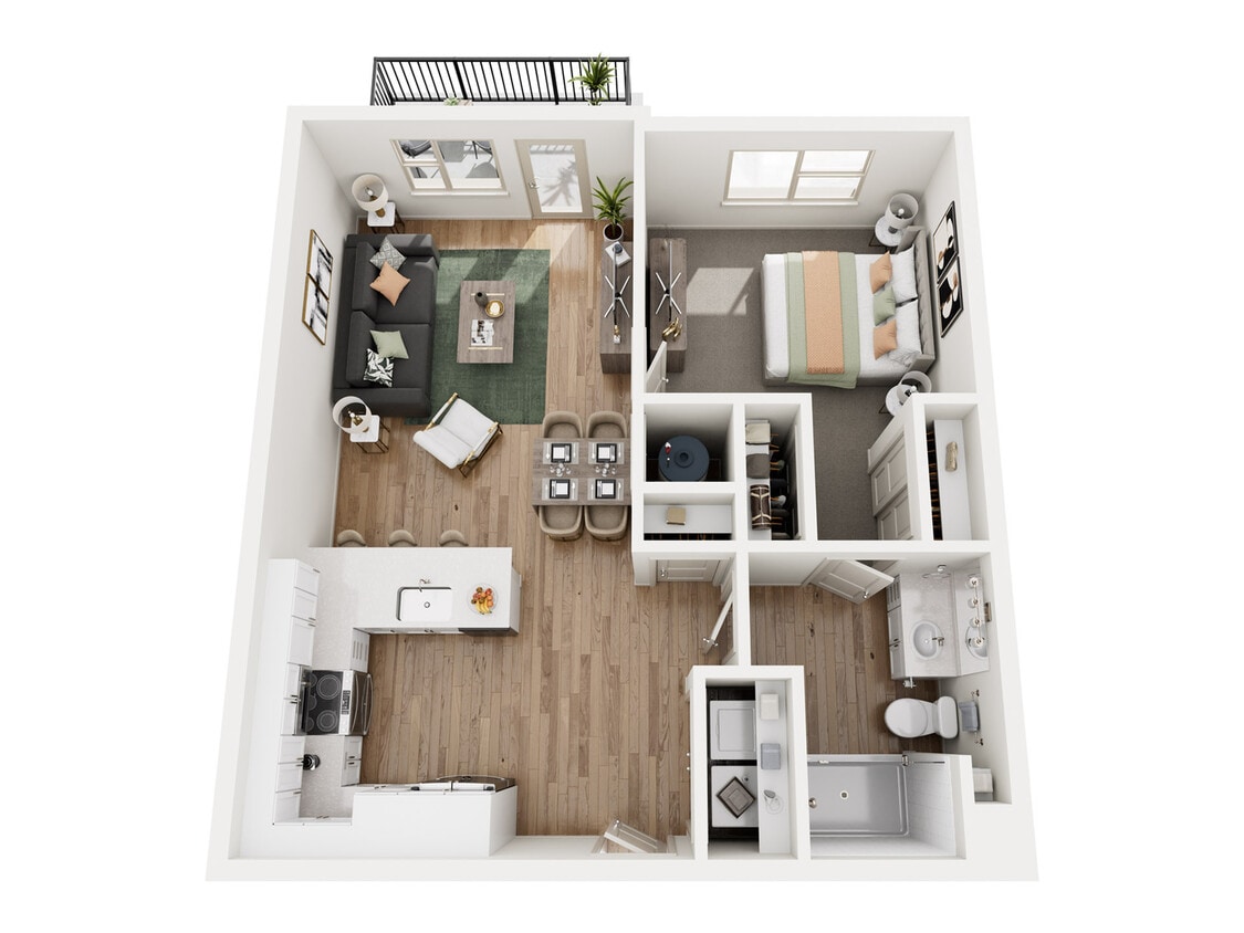 Aspendale Littleton_1BR_A4_Oak - Oak