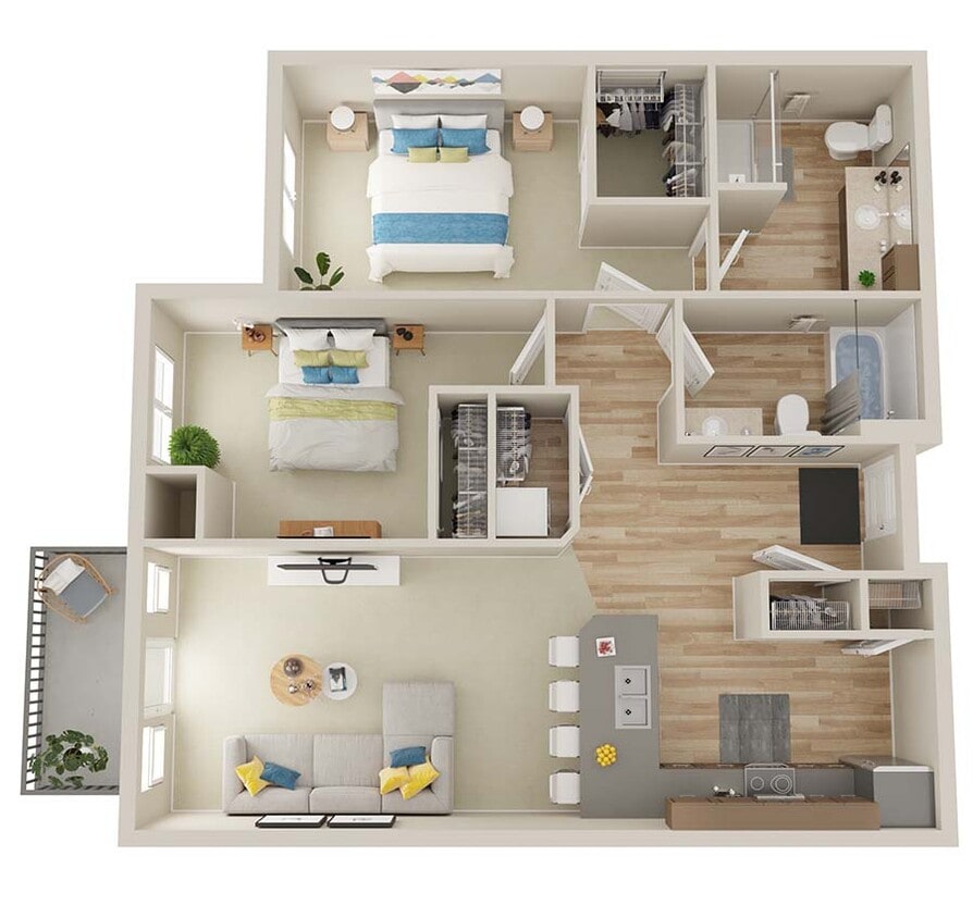Floor Plan - 2x2 - D6