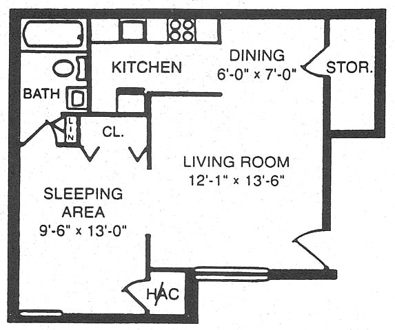 Floorplan - 1 Bedroom