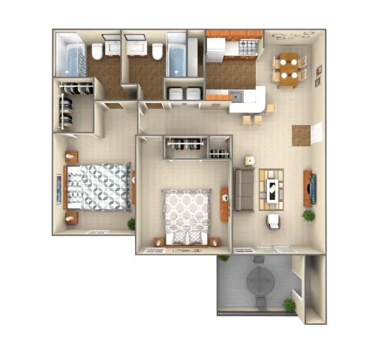 Floor Plan - 2 BR 60