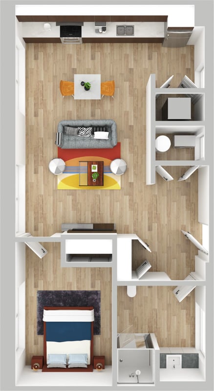 Floor Plan - One Bedroom - 60% AMI