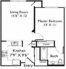 1BR/1BA - One Bedroom