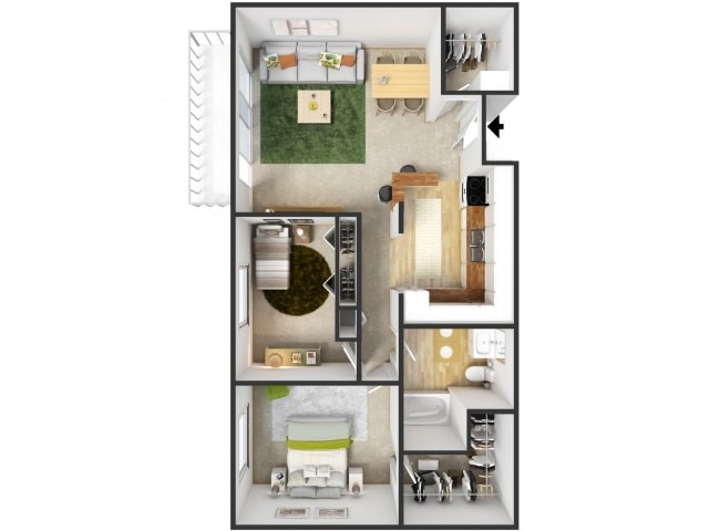 2BR/1BA - 2 Bedroom Standard