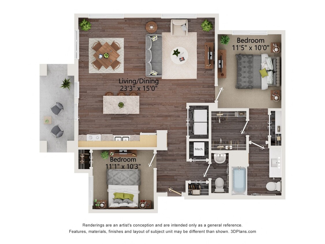 Floor Plan - Two Bedroom - 2C