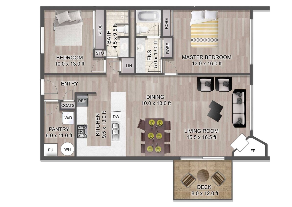 Floor Plan - 2x2 Updated