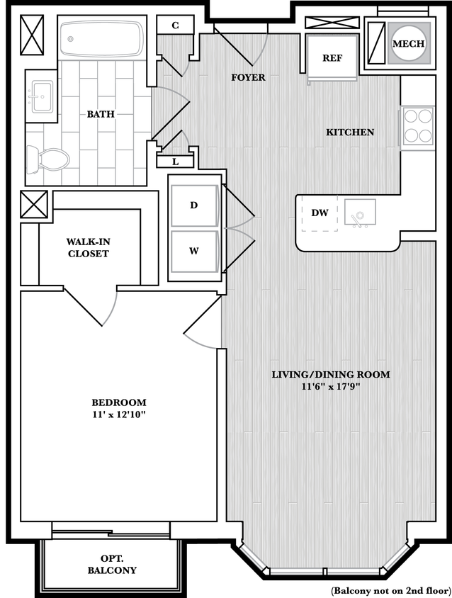 Floor Plan - 1 Bed/1 Bath