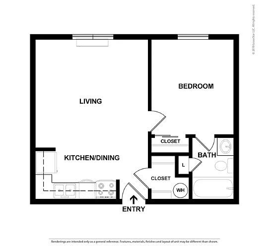 Floor Plan - 1 Bedroom
