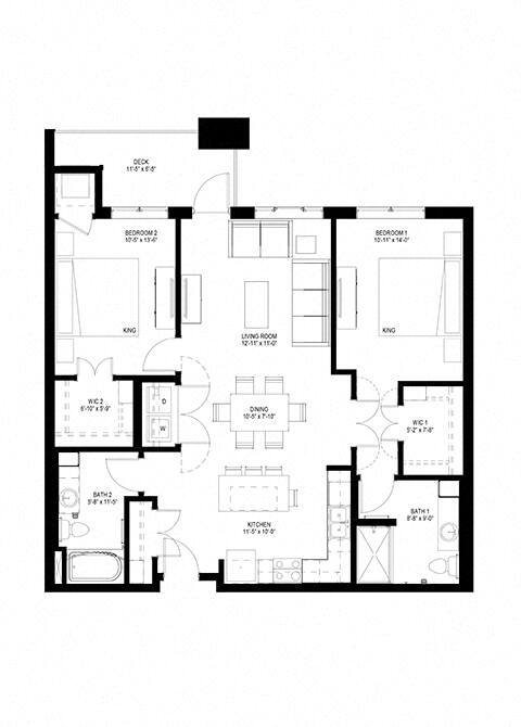 Floor Plan - Two Bedroom - H